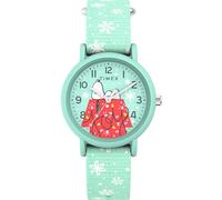 Timex TW2W24700 x Peanuts Holiday 34mm Fabric Strap Watch, blue, Modern