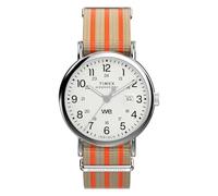 Timex Gents Weekender Beige Stripe Fabric Strap Watch