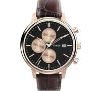 Timex Men's Chicago Chronograph 45mm Watch - Black Strap Black Dial Red Case