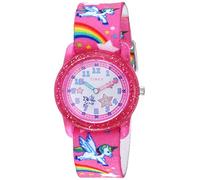 Timex TW7C25500 Youth Pink Rainbows/Unicorns Adjustable Elastic Fabric Strap Watch