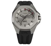 Timex UFC Men's Pro 44mm Watch - Black Strap Silver-Tone Dial Silver-Tone Case