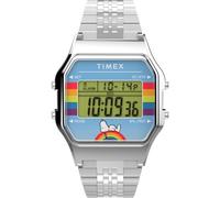 Timex Unisex Digital Quartz Watch with a Stainless Steel Strap Peanuts 80