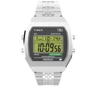 Timex Unisex Digital Quartz Watch with a Stainless Steel Strap T80