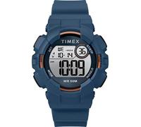 Timex Unisex Mako DGTL Silicone Strap Watch, Blue/Gold-Tone, 16mm., Chronograph,Digital