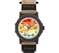 Timex Unisex Peanuts Ski Camper Coloured Dial Brown Fastwrap Strap Watch
