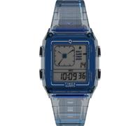 Timex Unisex Q LCA 35mm Watch - Gray Strap Digital Dial Gray Case