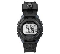 Timex Unisex Quartz Watch with LCD Dial Digital Display and Black Resin Strap TW4B07700