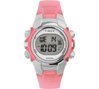Timex Unisex Sport 33 mm Watch - Pink Resin Strap Digital Dial Silver-Tone Case TW5M61600