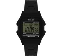 Timex Unisex T80 36mm Watch - Black Bracelet Digital Dial Black Case, Black, Retro
