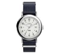 Timex Unisex Weekender 37 mm Watch - Blue Fabric Strap with White Dial and Silver-Tone Case TW2Y09000