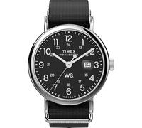 Timex Unisex Weekender 40mm, Black/Silver-Tone/Black, Modern