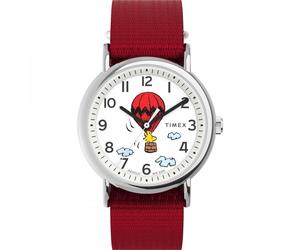 Timex Unisex Weekender x Peanuts Balloon Tribute Red Fabric Strap Watch