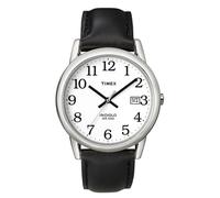 Timex Watch Mens T2H281 Indiglo Easy Reader Black Leather Strap - RRP £49.99