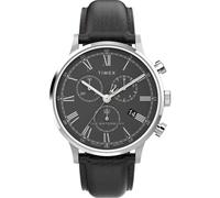 Timex Waterbury Mens Watch TW2U88300 Classic Black Dial Leather Strap 50M