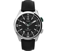 TIMEX Waterbury Traditional Analog Watch for Man with Black Round Dial & Black Leather Strap Band Water Resistant Men's Wrist Watches - TW2V49800UJ