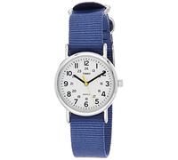 Timex Weekender 31 mm Womens Silver-Tone Case Blue Fabric Strap Watch TW2U29900