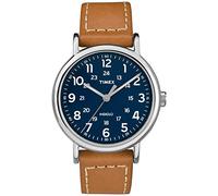 Timex Weekender 40mm Blue Dial and Brown Leather Strap Quartz Watch TW2R42500