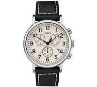 Timex Weekender Unisex-Adult Quartz Watch, Chronograph Display and Leather Strap TW2R42800