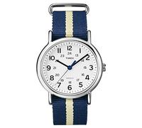 Timex Weekender Unisex Quartz Watch with White Analogue Display Dial and Blue Nylon Strap T2P142PF