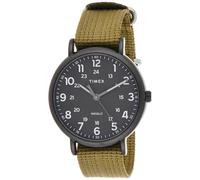 Timex Weekender XL 43 mm Men Black Case Olive Fabric Strap Watch TW2U68200