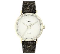 Timex Womens Analogue Quartz Watch with Leather Strap Multicolour