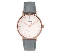 Timex Womens Analogue Quartz Watch with Leather Strap TW2T31800,Grey