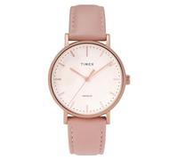 Timex Womens Analogue Quartz Watch with Leather Strap TW2T31900, Pink