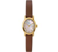 Timex Women's Cavatina 18mm Watch - Brown Strap Mother of Pearl Dial Gold-Tone Case
