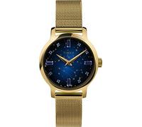 Timex Women's Celestial 31mm Watch - Gold-Tone Bracelet Blue Dial Gold-Tone Case, Blue/Gold, One Size, 31 mm Celestial Transcend 3-Hand Mesh Band Watch