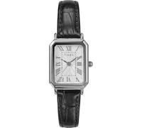 Timex Women's Dress 21mm Watch - Black Strap White Dial Silver-Tone Case
