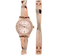 Timex Women's Dress Crystal 23mm Watch & Bracelet Gift Set - Rose Gold-Tone