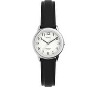 Timex Women's Easy Reader 25mm Watch - Silver-Tone Case White Dial with Black Leather Strap