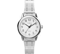 Timex Women's Easy Reader 25mm Watch, Silver-Tone Stainless Steel Expansion Band White Dial Silver-Tone Case