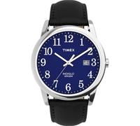 Timex Women's Easy Reader 38mm Watch with Black Leather Strap and Blue Dial