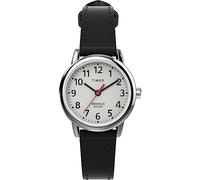 Timex Womens Easy Reader Silver-Tone Case with Black Sustainable Strap and White Dial TW2V75300