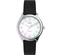Timex Women's Easy Reader Watch, Black/Silver-Tone/Mother of Pearl/32mm, 32mm, Easy Reader Watch