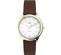 Timex Women's Easy Reader Watch, Brown/Gold-Tone/Mother of Pearl/32mm, 32mm, Easy Reader Watch
