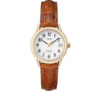 Timex Women's Easy Reader Watch, Brown/Gold-Tone/White/C/25mm, 25 mm, Minimalist