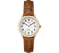 Timex Women's Easy Reader Watch, Brown/Gold-Tone/White/C/25mm, 25 mm, Minimalist