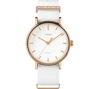 Timex Women's Fairfield Crystal 37mm| White Fabric Strap/Accent| Watch TW2R49100