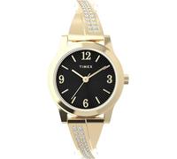 Timex Women's Fashion Stretch Bangles 25mm Watch, Gold-Tone/Gold-Tone/Black