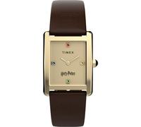 Timex Women's Harry Potter Hailey Hogwarts 24 mm Quartz Watch - Brown Leather Strap with Cream Dial and Gold-Tone Case TW2Y75700