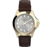 Timex Women's Kaia 38mm Watch - Brown Strap Silver-Tone Dial Gold-Tone Case