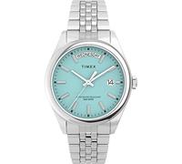 Timex Women's Legacy 36mm Watch, Silver-Tone/Blue, One Size, 36 mm Legacy Day and Date