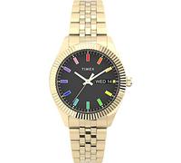 Timex Women's Legacy Rainbow Black Dial Gold-Tone Stainless Steel Bracelet TW2V61800