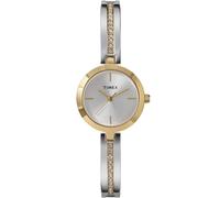 Timex Women's Main Street 25 mm Watch, Two-Tone Alloy Bracelet Silver-Tone Dial Gold