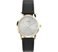 Timex Women's Main Street 30mm Watch - Black Strap Silver-Tone Dial Gold-Tone Case