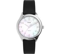 Timex Women's Modern Easy Reader 32mm Watch - Black Strap Mother of Pearl Dial Silver-Tone Case