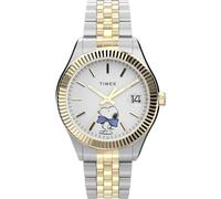 Timex Women's Peanuts 34 mm Quartz Watch - Two-Tone Stainless Steel Bracelet with White Dial TW2Y11100