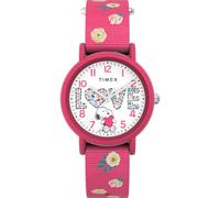 Timex Women's Peanuts Color Rush Floral 34 mm Watch - Pink Fabric Strap and White Dial TW2W83200